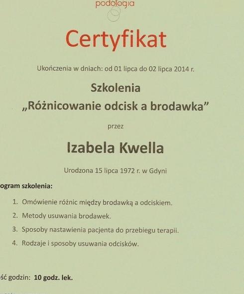 certyfikat podologiczny 25