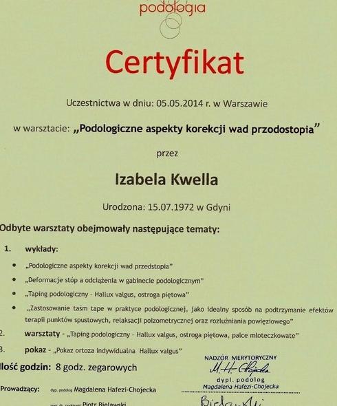 certyfikat podologiczny 26