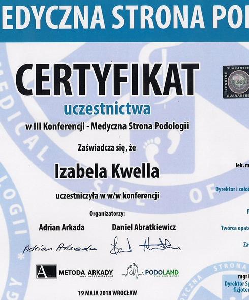 certyfikat podologiczny 35