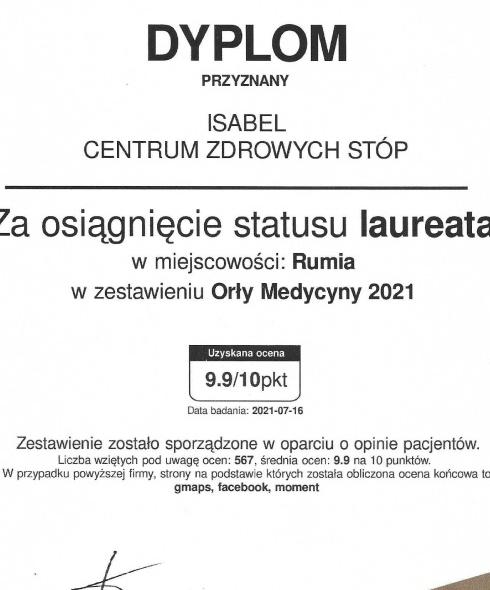 dyplom Orły medycyny 2021